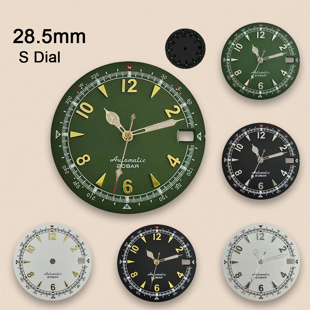 Reel Case - Nh35 dial s logotipo 28.5mm retro
