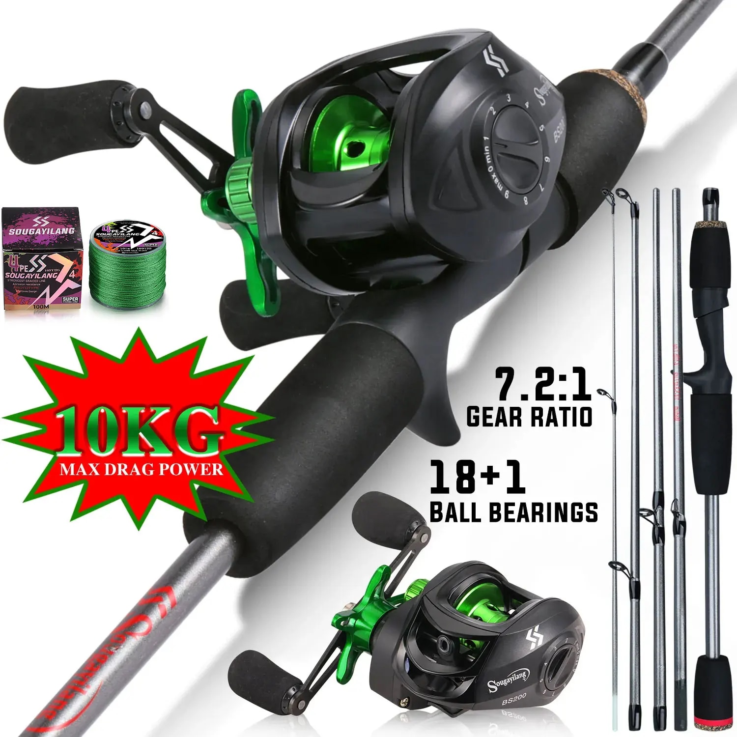 Sougayilang vara de pesca comb - Conventional Reel avaliação e preço